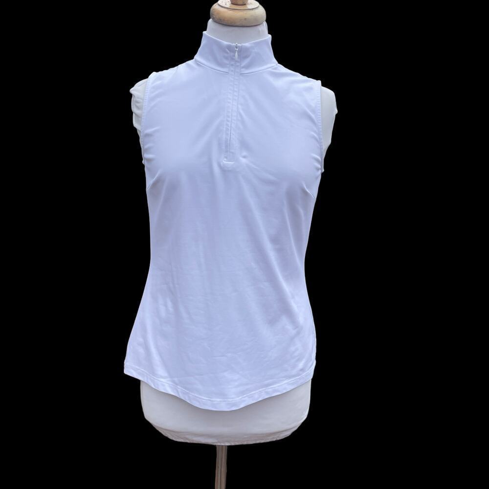 J. McLaughlin Bedford  White 1/4 Zip Sleeveless Tennis/Golf Top -Size Small - Picture 7 of 15
